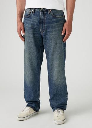 Мужские свободные джинсы levi's premium 568 loose straight 290370059 - темно-синие, 100% хлопок. оригинал.