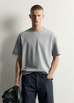 Чоловіча футболка zara washed relaxed fit t-shirt m