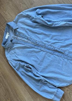 Жіноча джинсова сорочка zara блакитна
