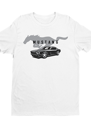 Футболка чоловіча з оригінальним принтом написом "mustang" push it