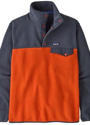 Кофта флісова patagonia lightweight synch snap-t pullover помаранчева, сіра