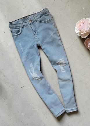 Zara джинсы скинни с потертостями