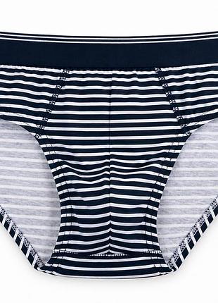 Труси чоловічі primark сліпи темно-сині у білу смужку, розмір m, 100% бавовна