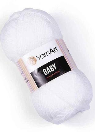 Пряжа baby білий 100% акрил 150м 50г 5шт/уп 501-white тм yarnart