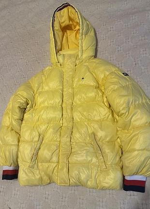 Оригинальный пуховик куртка tommy hilfiger (био-пух dupont sorona), размер xs-s (подростковый)