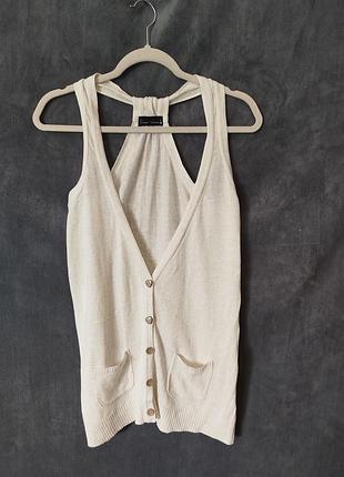 Кремовый трикотажный жилет, river island.