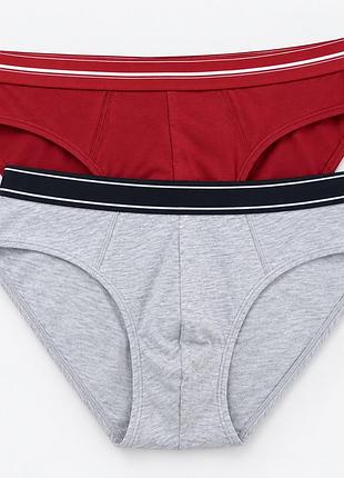 Труси чоловічі primark сліпи, бордовий, сірий меланж, xl, набір 2 шт.