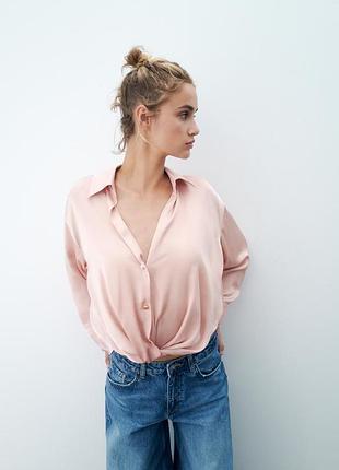 Атласная рубашка zara