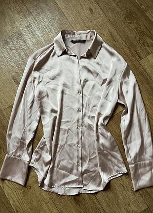 Атласная рубашка zara 3