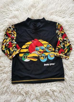 Детская купальная кофта (рашгард) с трехчестными рукавами «angry birds».