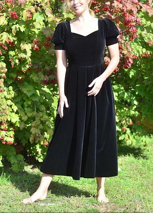 Винтажное бархатное платье laura ashley xl