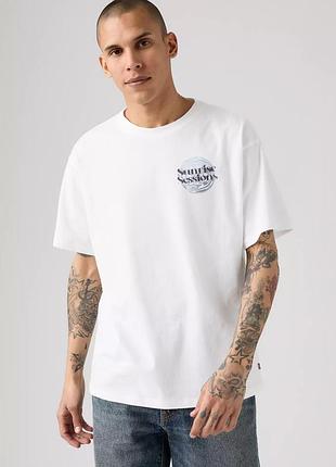Футболка чоловіча levi’s біла з принтом
