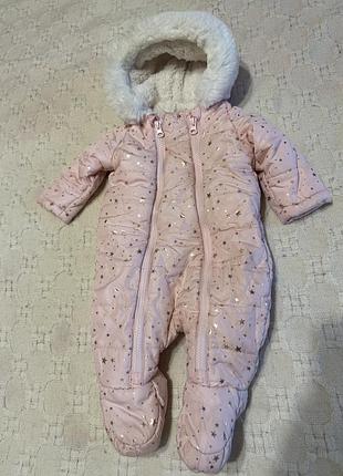 Зимний комбинезон dunnes stores для девочки, размер 0-3 мес (до 6 кг)