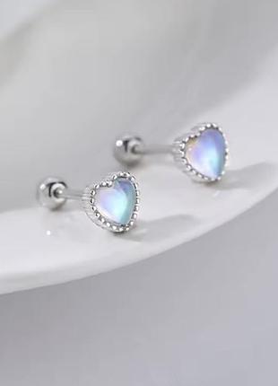 Срібні сережки сердечка на закрутках 925