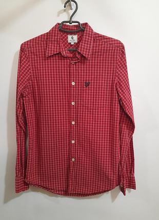 Lyle &amp;scott красная мужская рубашка в клетку р. s