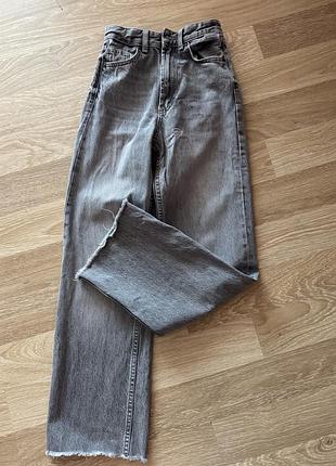 Джинси жіночі zara wide leg сірі
