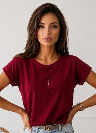 🍒футболка хлопковая, базовая модная, с отворотами, легкая, свободная, 01/001, 🌹зеленая