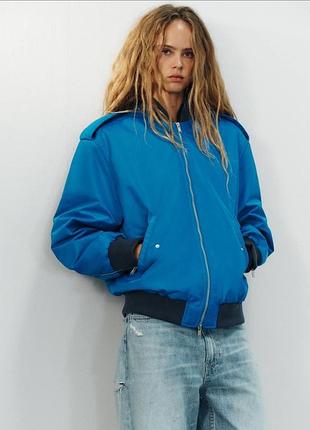 Жіноча куртка бомбер утеплена осінь весна zara