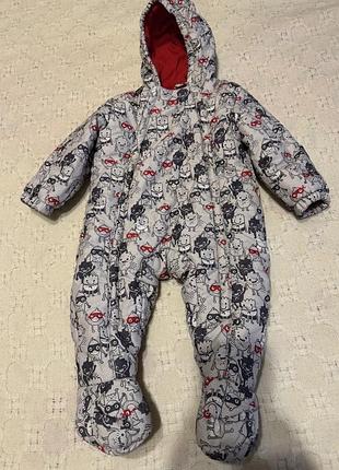 Зимний комбинезон lc waikiki baby на флисе, размер 9-12 мес (74-80 см)