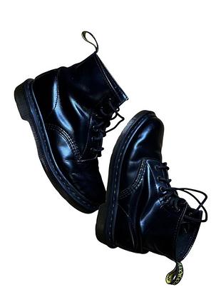 Шкіряні черевики dr. martens 101 (38 розмір) / чорні мартинси др мартинс 6 люверсів