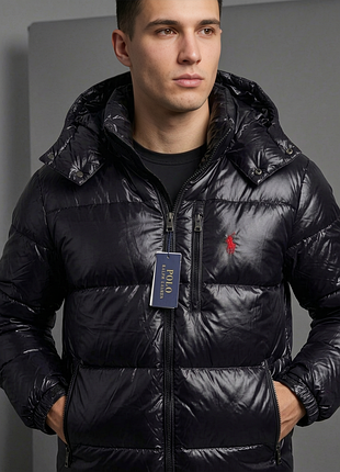 Polo ralph lauren puffer jacket / пуховик поло ральф лоурен / куртка поло ралф лаурен с капюшоном на утяжках / polo usa, japan, germany, italy italia
