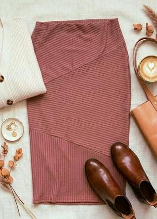 Юбка карандаш миди в рубчик missguided