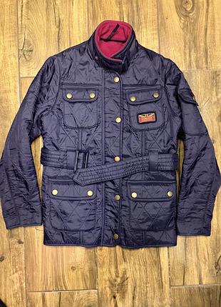 Курточка дитяча балоновастьогана від преміального бренду barbour супер якість, довговічність супер фурнітура синя на флісовій підкладці ідеальний стан