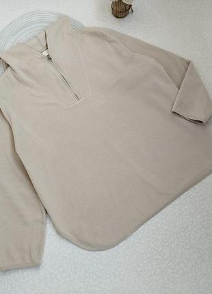 Свитер женский флисовый оверсайз с капюшоном h&amp;m