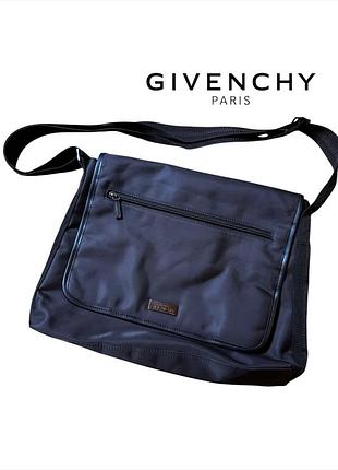 Сумка через плече givenchy parfums / чорна сумка-месенджер живанші (messenger bag)