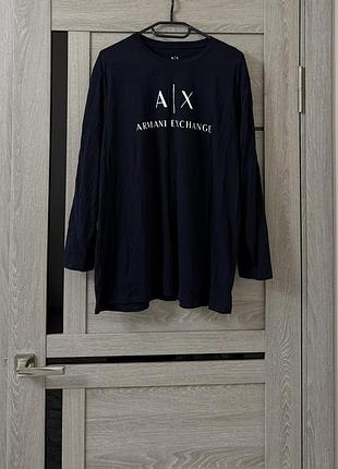 Котоновий лонгслів armani exchange оригінал, великого розміру