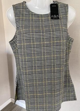 Кроп-топ без рукавів із трикотажа в клітинку з біркою розмір 12
