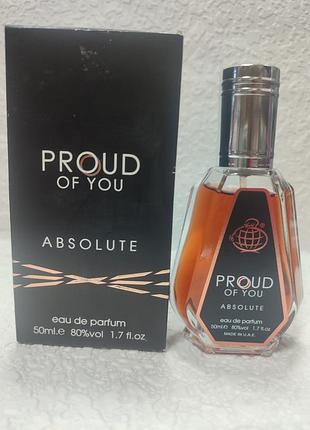 Мужская усадка парфюмированная вода fragrance world proud of you absolute объемом 50 мл.