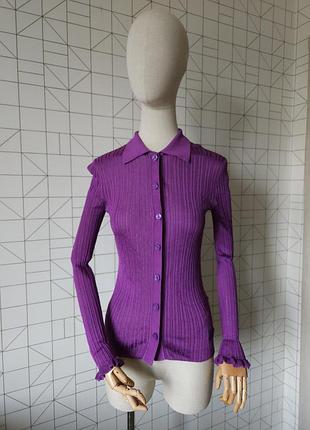 Новий джемпер в рубчик alphatauri 3d knit оригінал кардиган на гудзиках розмір xs
