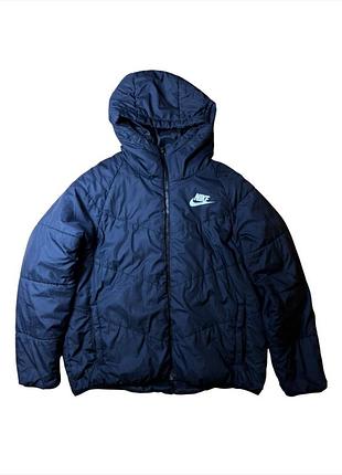 Десезонна куртка nike l / темно-синя куртка найк з капюшоном (bv2906-010)