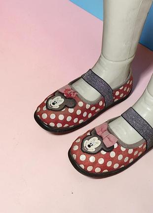 Яркие чешки балетки disney minnie mouse с бантиком