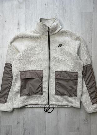 Чоловіча флісова куртка шерпа nike essentials sherpa fleece (dd5021-072) розмір m/l