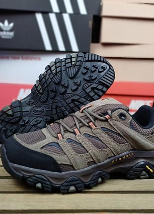 Жіночі якісні та стильні  кросівки merrell moab 3 gtx gore-tex хакі з помаранчевим❄️