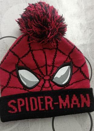 Красная теплая двойная вязаная шапочка marvel primark на мальчика