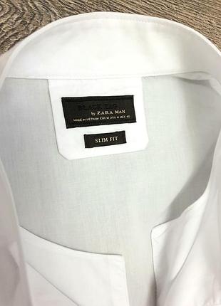 Мужская белая рубашка zara 5