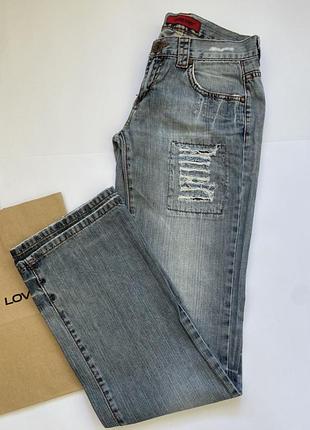 Джинсы y2k rdwd jeans с нашивкой и прорезями в стиле гранж, подростковые серые демисезонные w27 l32 на подростка девочку