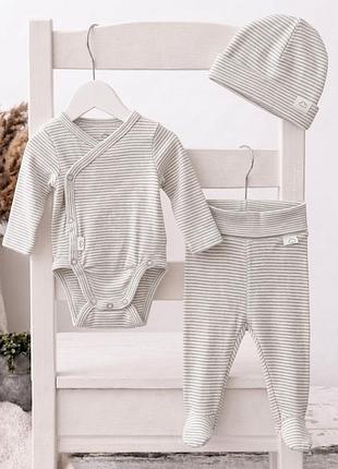 Новий комплект h&m бодік повзунки шапка 0-1 міс.