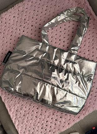 Шопер на плече від відомого бренду sephora ! в срібному кольорі!