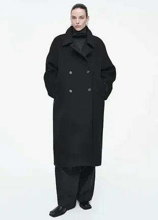 Пальто женское cos oversized double-breasted wool coat / m