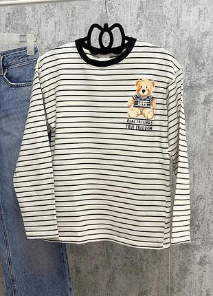 Лонгслів zara у смужку