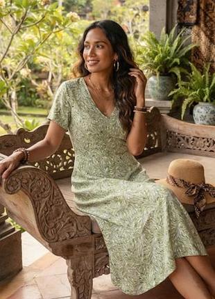 Очень красивое натуральное платье-миди wildlands jersey seasalt cornwall 14 р-р
