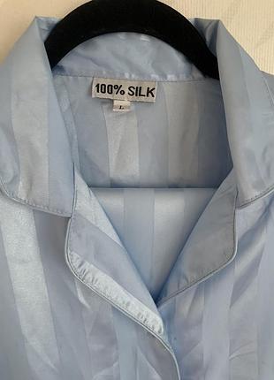 Новая  голубая пижама из натурального шелка р.l/xl