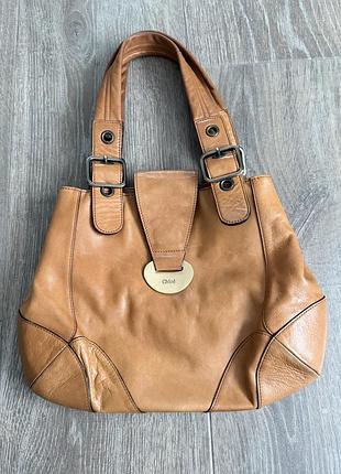 Сумка chloe maroquinerie leather tote bag shoulder bag hand bag brown