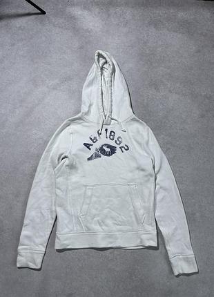 Чоловіча кофта худі abercrombie fitch біла розмір хл