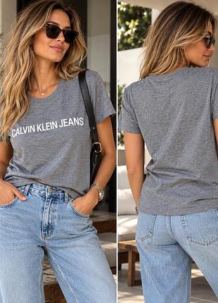 Футболка calvin klein jeans оригінал, сіра, бавовна 100%, розмір m