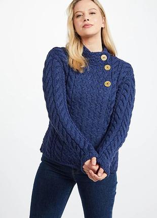 Шерстяний кардиган жіночий aran woolen mills craft, вовна merino, l ірландська вовна мерино